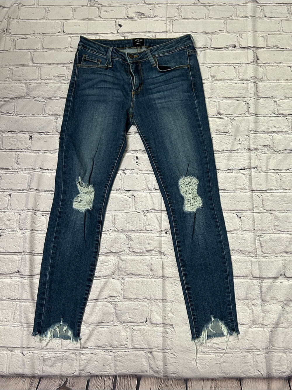 Just Black Dark Blue Distressed Skinny Jeans